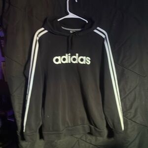 Adidas Black and White Sweater with Iconic Stripes